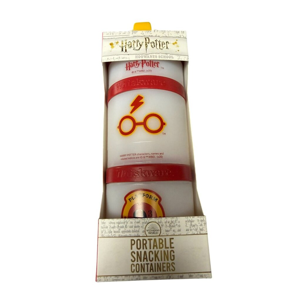 Harry Potter Whiskware Stackable Snacking Containers With Handle Red & Yellow